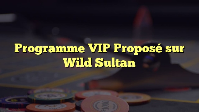 Programme VIP Proposé sur Wild Sultan